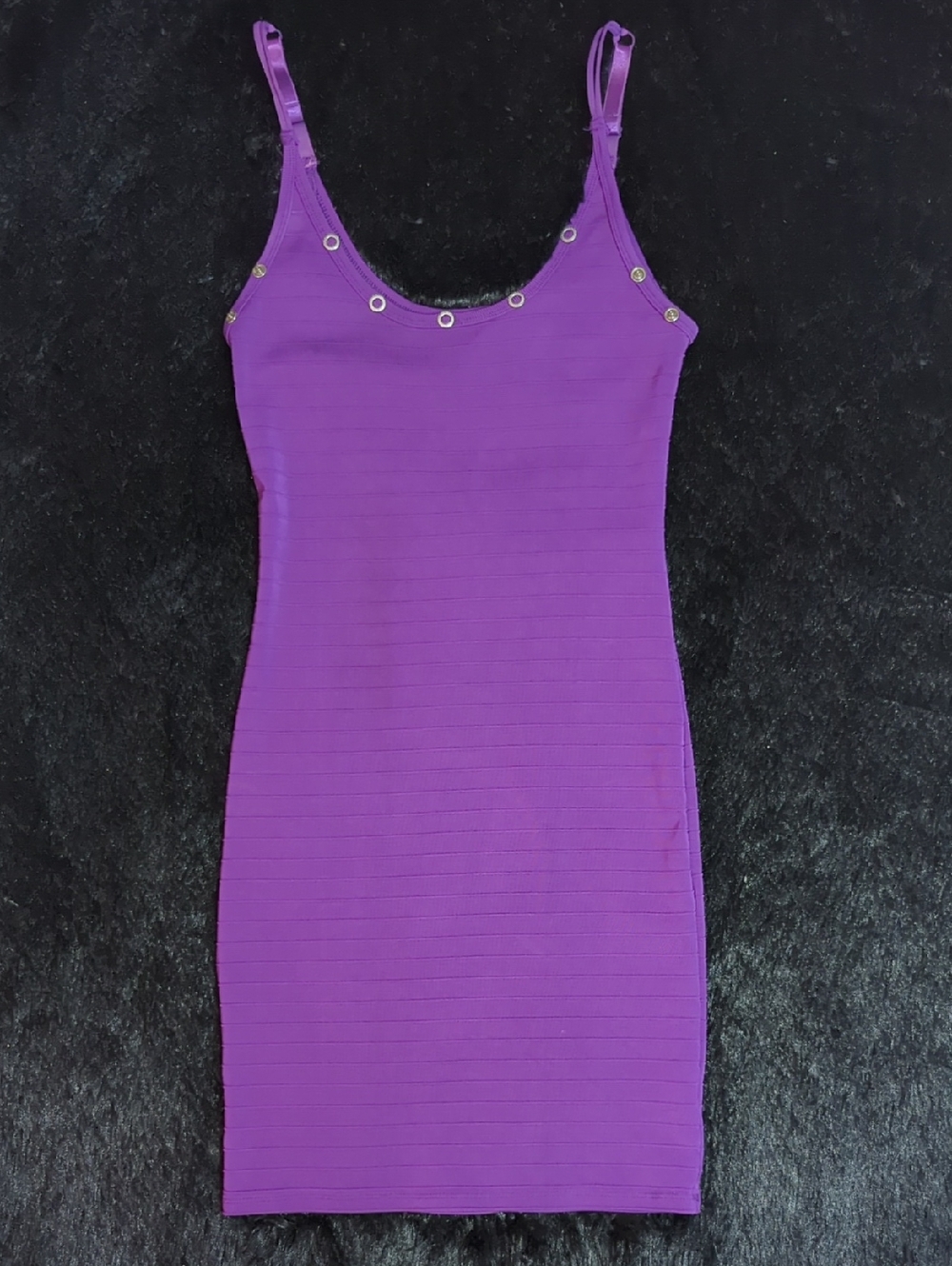 Foxy Jeans Y2K Purple Bodycon Dress with Grommet Detail Women's Size Medium